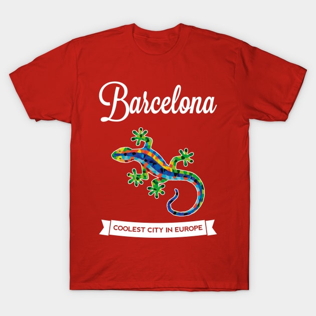 BARCELONA GAUDI LIZARD - Red T-Shirt by sundressed